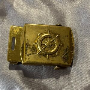 Men's Gold Ship Wheel Belt Buckle